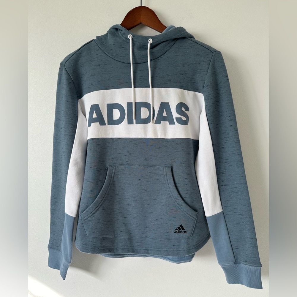Adidas NWT Women’s Heather Blue Hoodie Sweatshirt Size S